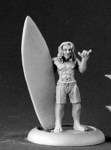 Surfer Dude and Board Miniature Chronoscope by Reaper Miniatures