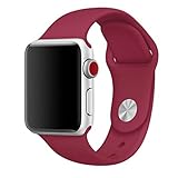 Soft Durable Silicone Sport Band Replacement Strap for iWatch Apple Watch Series 1 Series 2 Series 3,Edition,Sport,38mm,S/M,(Rose Red)