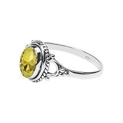 Citrine Stone Ring, 925 Sterling Silver Ring