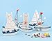 Dedoot Wooden Miniature Sailing Boat, Miniature Mini Sailboat Model Home Decor Set, Pack of 6 Sailboat Decor Sailboat Model Decoration 4.9X 4.3 x 1.2 Inches