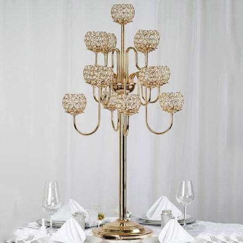Amazon Com Balsacircle 40 Inch Tall Gold Crystal Beaded Candle