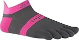 injinji Run Lightweight No Show Xtralife Socks, Pink Slate, Small