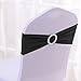 Gold Fortune 50PCS Wedding Chair Sashes with Buckle Slider - Stretch Spandex Elastic Bands for Reception, Bridal Shower Decor - Black Chair Bows (50 Count)