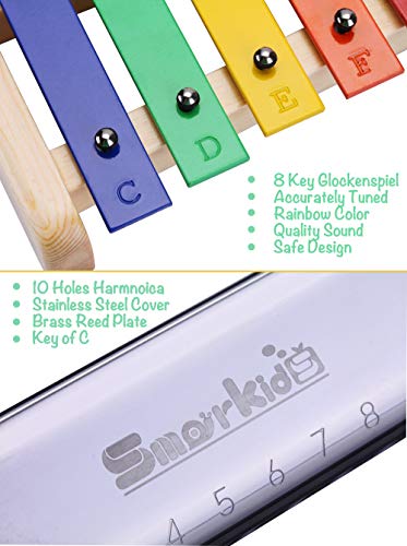 4 Smarkids+Xylophone+Glockenspiel+Harmonica+Instruments