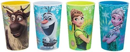 Disney Parks Frozen Anna Elsa Olaf Sven Kids Lenticular Tumbler Cups Set of 4