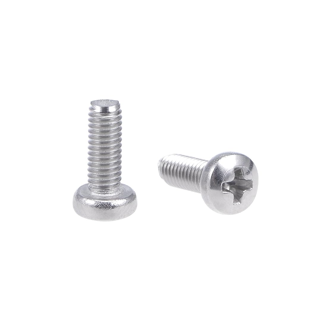 sourcing map M3x8mm Machine Screws Pan Phillips Cross Head Screw 304 Stainless Steel Fasteners Bolts 60Pcs