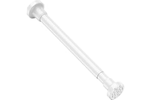 MOEROTER Tension Rod 18 to 28 Inch White Small Curtain Rod No Drilling Spring Tension Rods 7/8" Strong Curtain Rod for Windows, Bathroom,Doorway, Door