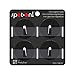 Three by Three Seattle spot-on! Stainless Steel Mini Refrigerator Magnet Hooks: The Ultimate 4-Pack for Organizing Your Refrigerator, Cabinets, and More (Black)