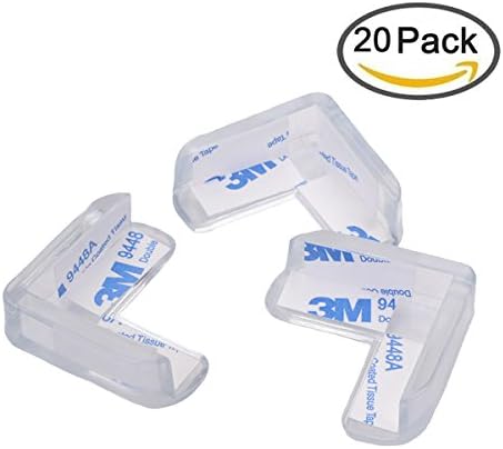 Caring Corners 20-pack Angelry Clear Corner Guards, Keep Children Safe from Furniture Sharp Corner, L-Shaped