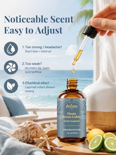 Ocean Breeze Lobby Fragrance Oil, Hotel-Inspired Coastal Resort Scent, Diffuser Oil for Home Diffusers and Crafting