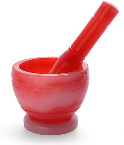 Lakatay Mortar and Pestle Perfect for Grinding Spices, Grains, Nuts &amp; Herbs-Red