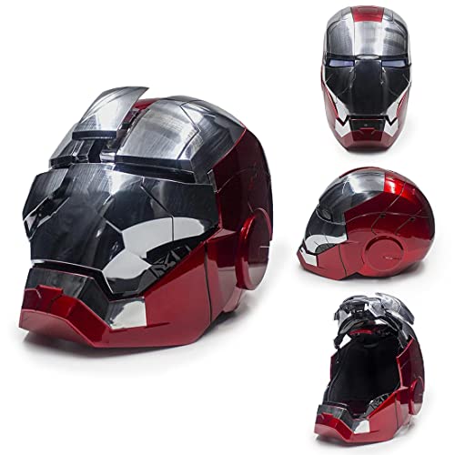 iron man helmet electronic The MK5 Voice Activated Section/ lock the mask to make the mask open/close in blocks and eye lights and ear lights switch in different colors 12 Iron-man Helmet Electronic Mark 5