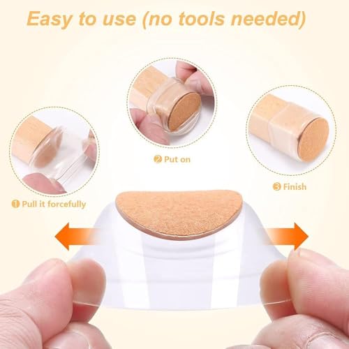 Conjunto Completo 24 Peças Protetores Silicone com Feltro para Pés de Móveis - Antirruído e Protetor de Pisos