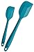 StarPack Basics Silicone Spatula Set of 2 (1 Small, 1 Large), High Heat Resistant to 480°F, Hygienic One Piece Design, Non Stick Rubber Cooking Utensil Set (Teal Blue)