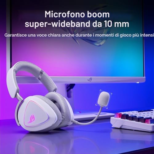 ROG DELTA II, Cuffie Gaming Senza Fili, Bianche