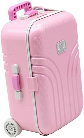 LEIZENG Mini Coin Money Saving Box Pot Bank Luggage Shaped Storage Cash Doll Suitcase Gift Pink