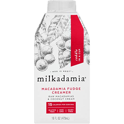 Milkadamia Fudge Creamer - Dairy Free & Vegan Coffee Creamer From Raw Macadamias & Coconut Cream - 16 Oz (Pack Of 2)