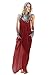 Mixmax Women's Strappy Casual Loose Boho Chiffon Pocket Long Maxi Dress (XX-Large, Dark Red)