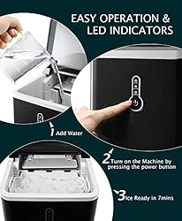 Ice Maker Machine for Countertop, 9 Ice Cubes Ready