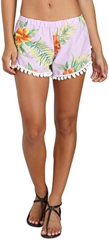 Wonderland Honolulu Pom Pom Shorts Hibiscus/Lavender