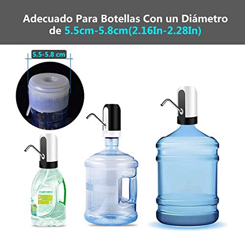 Dispensador de Agua Automático,Botella Recargable Bomba de Agua Garrafon Potable,Eléctrica Inalámbrica Despachador de Bombeo Rápido Dispensadores de Bomba de Agua para Garrafón Universal de 20 Litros