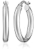 Amazon Collection 14k White Gold Hoop Earrings