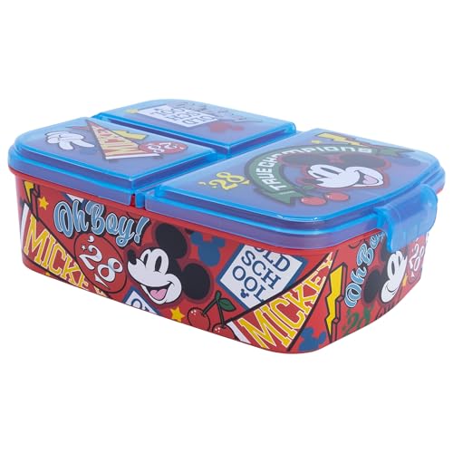 Stor Boîte à déjeuner pour enfant avec 3 compartiments Mickey