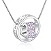 SOURBAN Women's Love Heart And Round Ring Pendant Necklace