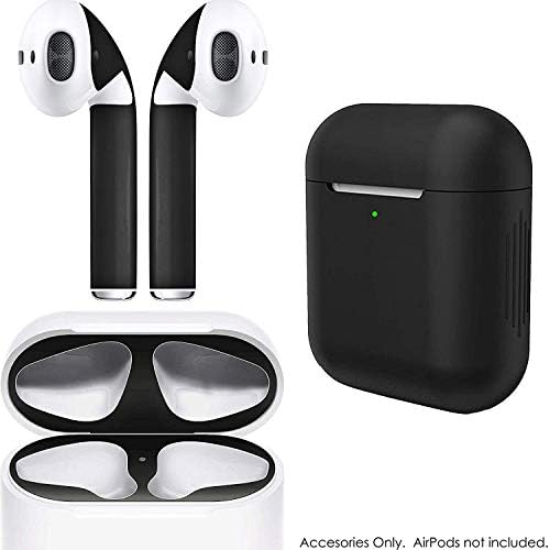 APSkins Metal Dust Guard, Silicone Case and Skins Wraps – Compatible with Apple AirPods 2