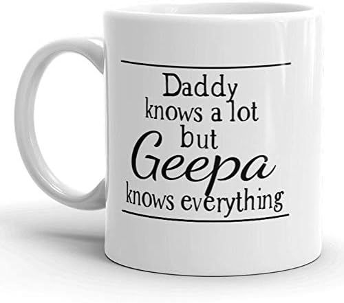 Geepa Knows Everything MUG, Grandfather gift, 11oz or 15oz, first time grandpa to be, new baby announcement, fathers day