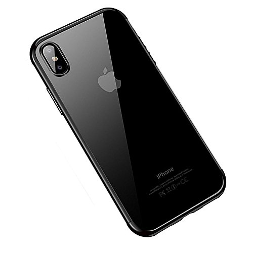 iPhone X Case,iPhone X Clear Case, Shrimp Slim Fit Crystal HD Clear Transparent Case Soft TPU Gel Flexible Bumper Shockproof Electroplate Protection Cover Cases for Apple 5.8" iPhone 10-Black