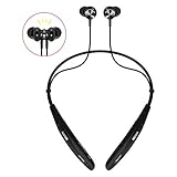 Bluetooth Headphones Neckband,Ralyin MP3 Player Magnetic Sport Wireless Earbuds Built in 8GB TF Memory Card Wearable Headset with Mic for Running Gym Workout Waterproof Earphones Cordless (Black)