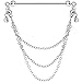 Body Candy Stainless Steel Chain Drop Helix Earring Industrial Barbell Created with Swarovski Crystals, 32mm