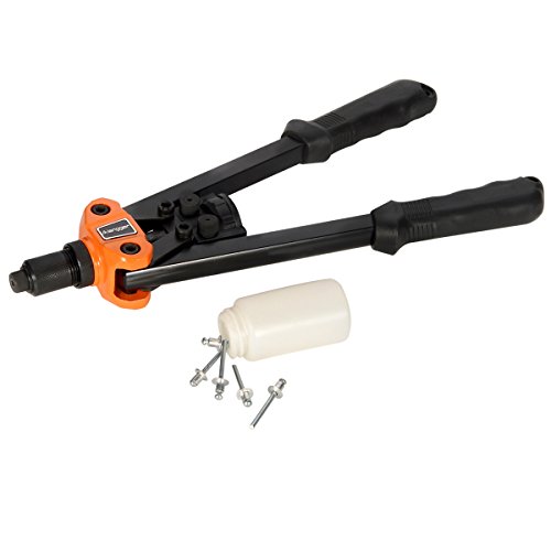 Langger Heavy Duty Pop Rivet Gun, Hand Riveter with 3 Different Nozzles, Nozzle Wrench- Applications Include Sheet Metal, Automotive, Duct Work, etc - Thumbnail 2