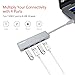 Lenovo USB C Hub, Aluminum Type C Adapter with 4 USB 3.0 Ports, Portable for USB C Devices