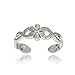 Hoops & Loops 925 Sterling Silver Braided Daisy Flower Open Toe Ring for Women Men