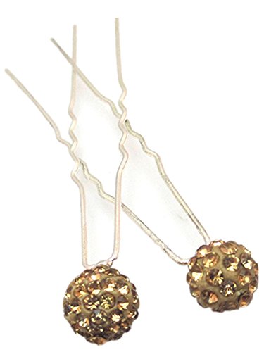 Shop Ginger Wedding Ship USA (Pack Of 6) Disco Ball Crystal Rhinestones Hair Pins (Gold)
