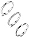 JOERICA White 3Pcs 2mm Stainless Steel Women's Stackable Eternity Ring Band Engagement Wedding Ring Set 6