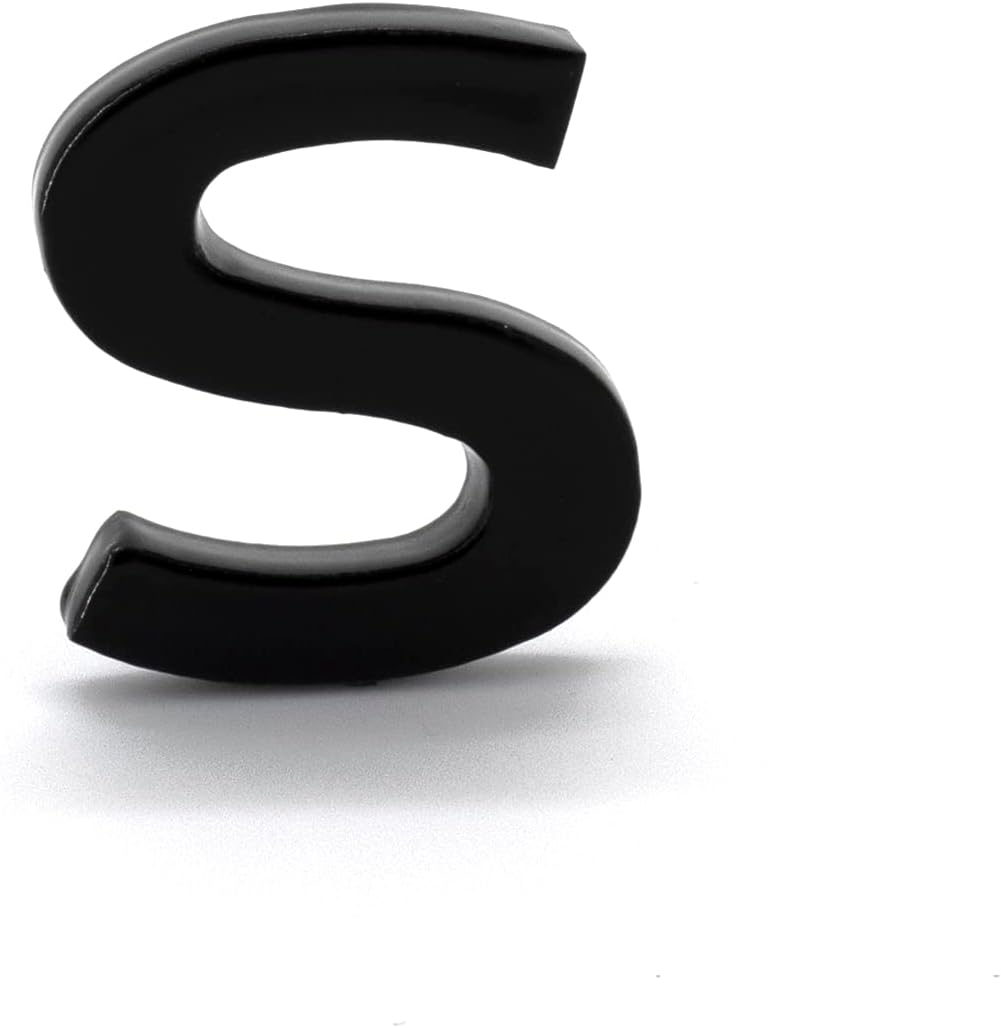 Address Signs - Montague Metal Products 6'' Modern Floating House Letter Black-Metal-Wall Mount-Aluminum-Address House Letter (Lowercase S)