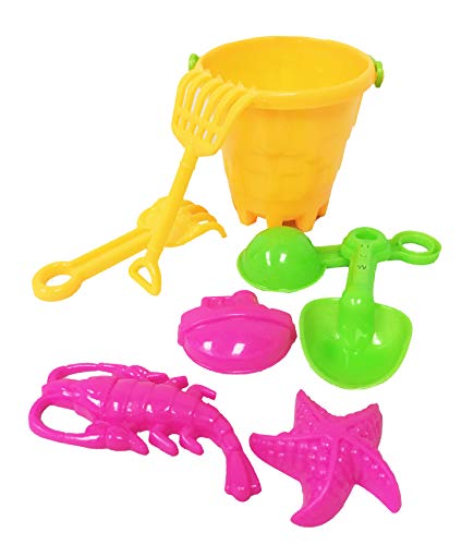 Charmed Beach Bucket and Shovel Set - (Pack of 12) Party Favor Sand Box Play Set and Beach Sand Pail Includes 3" Mini Bucket, Shovel, Rake, Scoop Beach Sand Toy for Birthday or Mermaid Theme