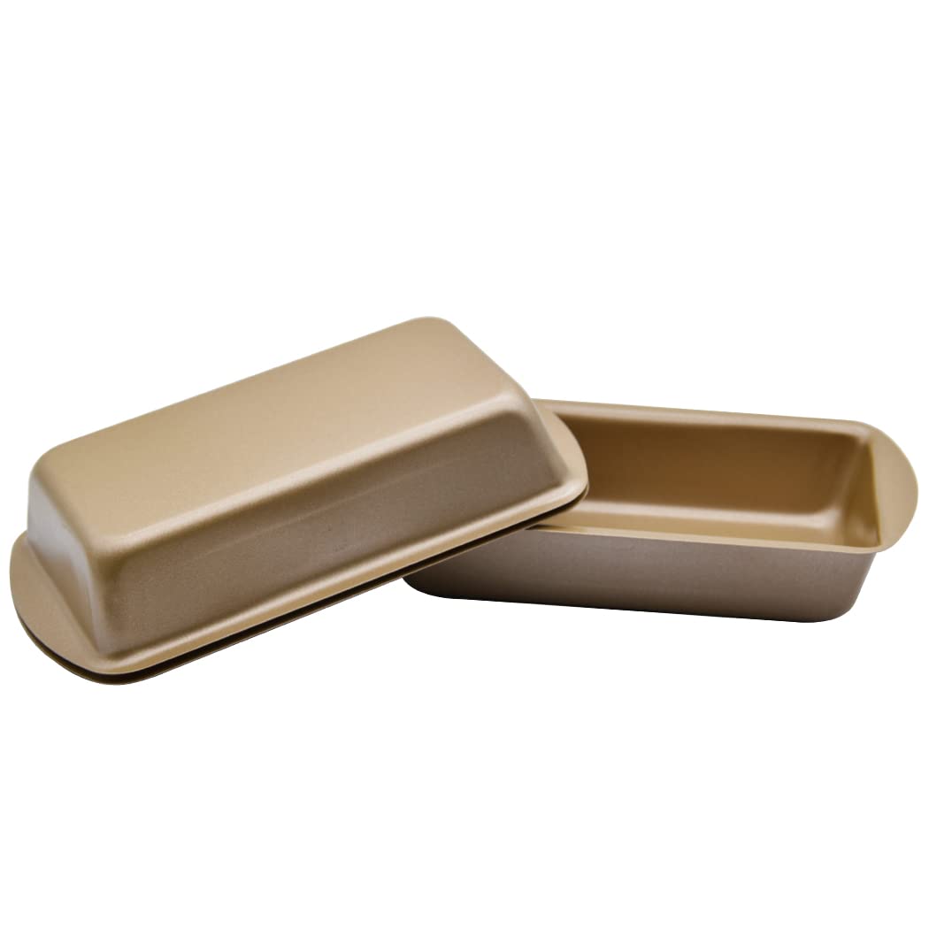Hoshen 4 Inch Rectangular Nonstick Baking Pan Bread Mold, Cake Mold, Bread Toast Box, 3 PCS