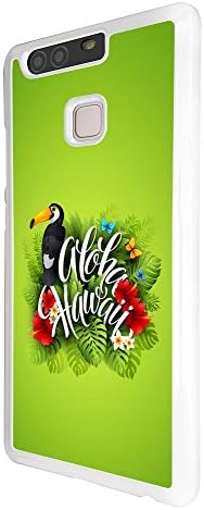 002664 - Aloha Hawaii Tropical Floral Roses flowers Toucan Bird Design For Huawei P9 Fashion Trend CASE Back COVER Plastic&amp;Thin Metal - White