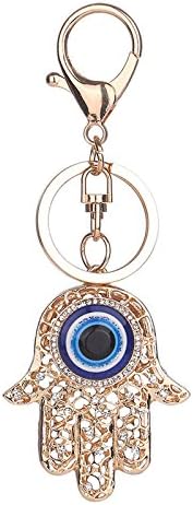 Xuniu Keychain, Lucky Hamsa Hand Evil Eye Pendant Handbag Purse Keychain Keyring Keyfob Jewelry Gift