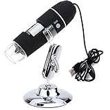 JINGOU Portable USB Digital Microscope 20x-800x Magnification 8-LED Mini Microscope Endoscope Camera Magnifier with Stand