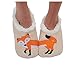 Snoozies Womens Classic Splitz Applique Slipper Socks - Feelin' Foxy, X-Large
