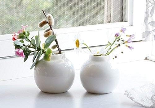 Amazon Co Jp K Sキッチン ミニフラワーベース 5 4cm 大サイズ 陶器製 白 小さい花瓶 おしゃれ雑貨 インテリア小物 ポーセリンアート 生け花 ミニディフューザー容器 ホーム キッチン