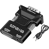 HDMI to VGA Adapter/Converter,FUDIGO 1080P HDMI Female to VGA Male Converter Adapter 3.5mm Audio Cable