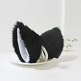 YSTD® Cat Fox Long Fur Ears Anime Neko Costume Orecchiette Hair Clip Party (Black and White)