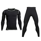Men Thermal Underwear Set – Winter Skiing Top and Bottom Set Thermal Long Johns