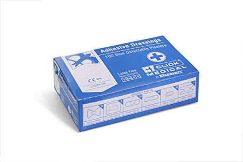 Beeswift Click Medical Plasters Blue Metal Detectable Box Of 100 Assorted